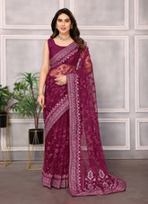 Calming Saree in Wine Colour